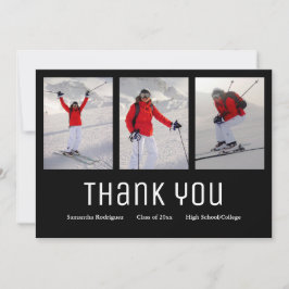 卒業ありがとうモダン3 Photo白黒 案内状