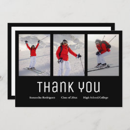 卒業ありがとうモダン3 Photo白黒 案内状