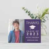 卒業ありがとうモダンPhoto Purple サンキューカード (スタンド正面)