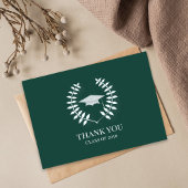 卒業ありがとう写真クラシックDark Green White サンキューカード