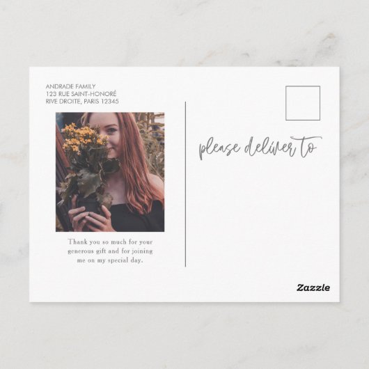 卒業ありがとう写真高校卒業 ポストカード (裏面)