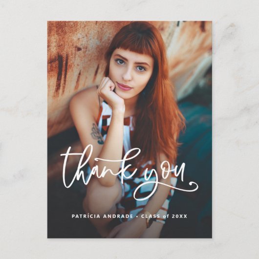 卒業ありがとう写真高校卒業 ポストカード (正面)