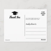 卒業ありがとう写真 – 黒 ポストカード (裏面)