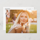 卒業ありがとう手書きスクリプトフォト ポストカード (正面/裏面)