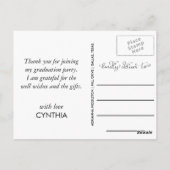 卒業ありがとう金ゴールド紙吹雪写真 ポストカード (裏面)