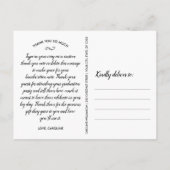 卒業ありがとう1つの大きな写真シックなスクリプト ポストカード (裏面)