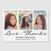 卒業ありがとう3枚の写真付き黒脚 (正面)