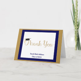 卒業ありがとう、海軍と金ゴールド、名前/年の追加 サンキューカード