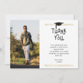 卒業ありがとう |金ゴールド行 |編集可能な色 招待状 (裏面)