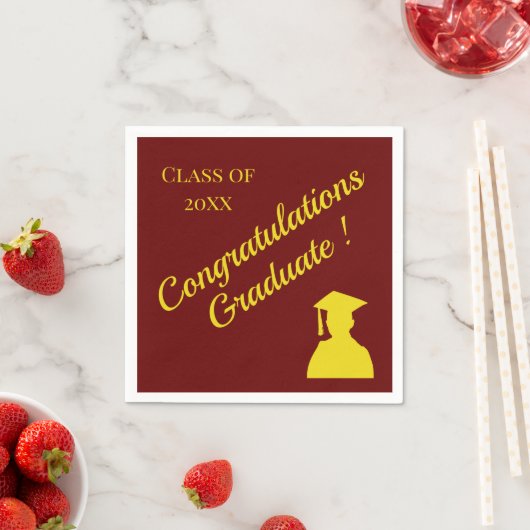 卒業おめでとうが学校の色を選ぶ スタンダードカクテルナプキン (インサイチュ)