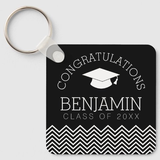 卒業おめでとうございますカラーを編集 キーホルダー (正面)