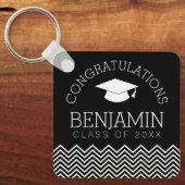 卒業おめでとうございますカラーを編集 キーホルダー (正面)