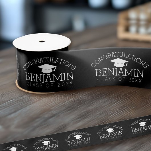 卒業おめでとうございますカラーを編集 サテンリボン