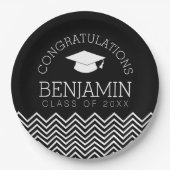 卒業おめでとうございますカラーを編集 ペーパープレート (正面)