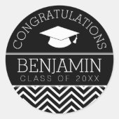 卒業おめでとうございますカラーを編集 ラウンドシール (正面)
