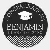 卒業おめでとうございますカラーを編集 ラウンドシール (正面)