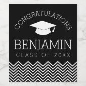 卒業おめでとうございますカラーを編集 ワインラベル (シングルラベル)