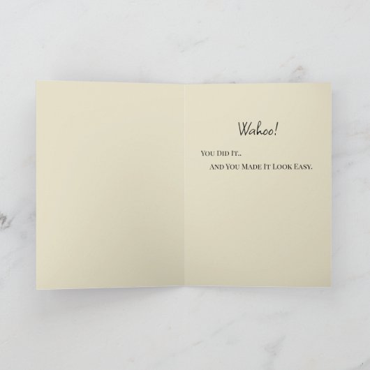 卒業おめでとうございますグリーン&金ゴールドスパークル カード (内部)