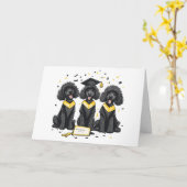 卒業おめでとうございますスタンダードプードル犬 カード (黄色い花)