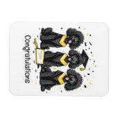 卒業おめでとうございますスタンダードプードル犬 マグネット (横)