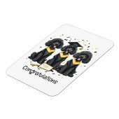 卒業おめでとうございますスタンダードプードル犬 マグネット (左側)