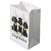 卒業おめでとうございますスタンダードプードル犬 ミディアムペーパーバッグ (正面アングル)