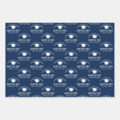 卒業おめでとうございますネイビーブルー ラッピングペーパーシート (正面)