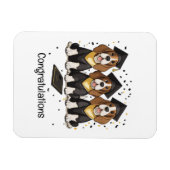 卒業おめでとうございますバセットハウンドッグ マグネット (横)