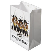 卒業おめでとうございますバセットハウンドッグ ミディアムペーパーバッグ (正面アングル)