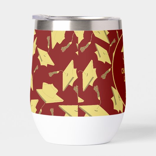 卒業おめでとうございますパーソナライズされたマルーン金ゴールド (右面)