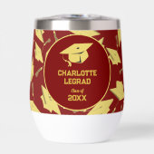 卒業おめでとうございますパーソナライズされたマルーン金ゴールド (正面)