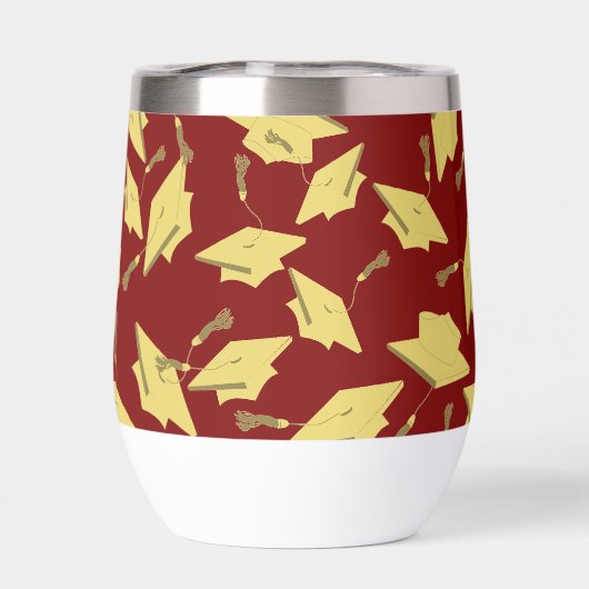 卒業おめでとうございますパーソナライズされたマルーン金ゴールド (背面)