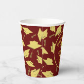 卒業おめでとうございますパーソナライズされたマルーン金ゴールド 紙コップ (右)