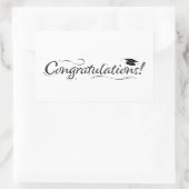 卒業おめでとうございますブラック&金ゴールド 長方形シール (バッグ)