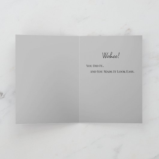 卒業おめでとうございますブルー&シルバースパークル カード (内部)