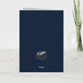 卒業おめでとうございますブルー&レッドスパークル カード (裏面)