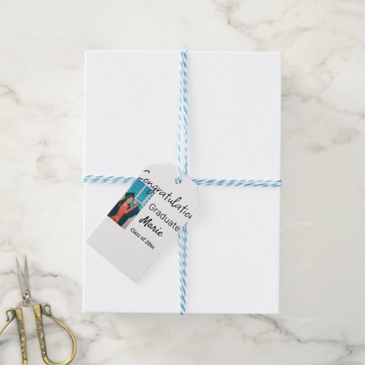 卒業おめでとうございます名前の年の文字電話番号 ギフトタグ (より糸付き)