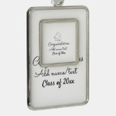 卒業おめでとうございます名前文字年クラス シルバープレートフレームオーナメント (右)