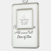 卒業おめでとうございます名前文字年クラス シルバープレートフレームオーナメント (左)