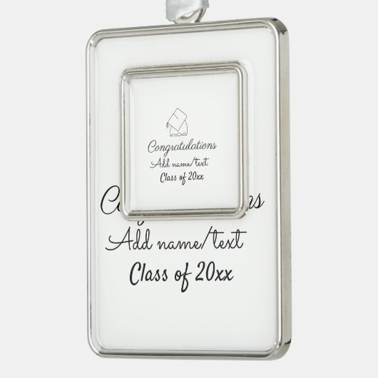 卒業おめでとうございます名前文字年クラス シルバープレートフレームオーナメント (左)