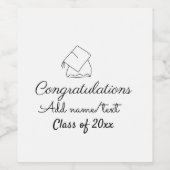 卒業おめでとうございます名前文字年クラス ワインラベル (シングルラベル)