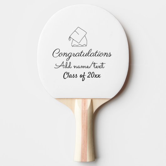 卒業おめでとうございます名前文字年クラス 卓球ラケット (正面)