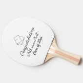 卒業おめでとうございます名前文字年クラス 卓球ラケット (横)