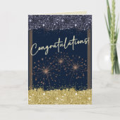 卒業おめでとうございます海軍と黄色の輝き カード (正面)