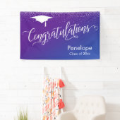 卒業おめでとうございます紫と青グラデーション 横断幕 (インサイチュ)