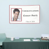 卒業おめでとうございます赤いバナー 横断幕 (トレードショー)