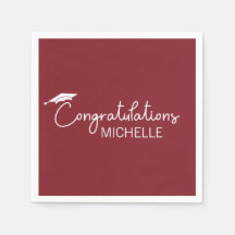 卒業おめでとうございます赤白シンプル文字