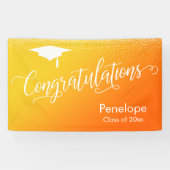 卒業おめでとうございます黄色とオレンジグラデーション 横断幕 (横)