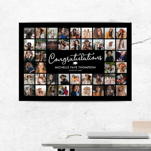 卒業おめでとうございます44フォトコラージュ ポスター