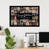 卒業おめでとうございます44フォトコラージュ ポスター (ホームオフィス)